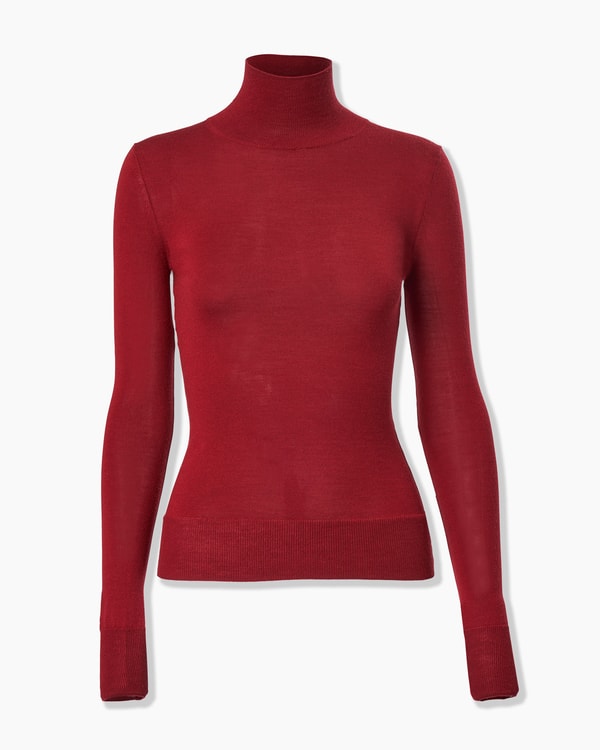 Merino-Silk Turtleneck Sweater