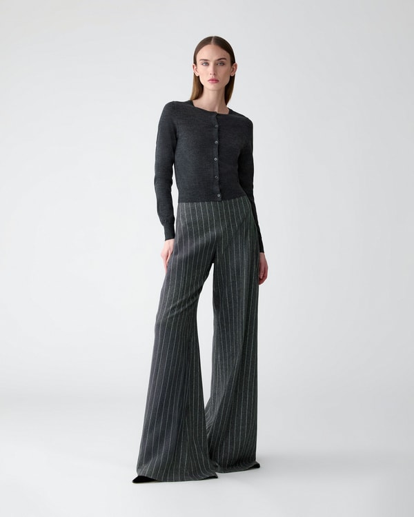 Wide-Leg Pinstripe Diane Pants